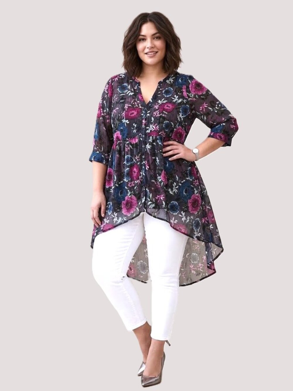 TORRID Floral Sheer Babydoll Tunic. Plus Size 3
